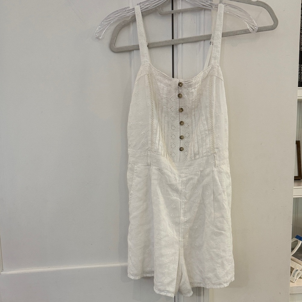 NWT Hollister Eyelet Smocked Cotton Romper